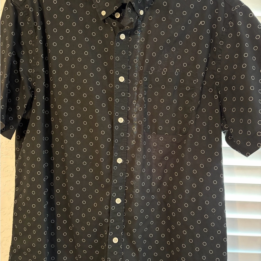 Taylor Stitch Black Circle Pattern Shirt